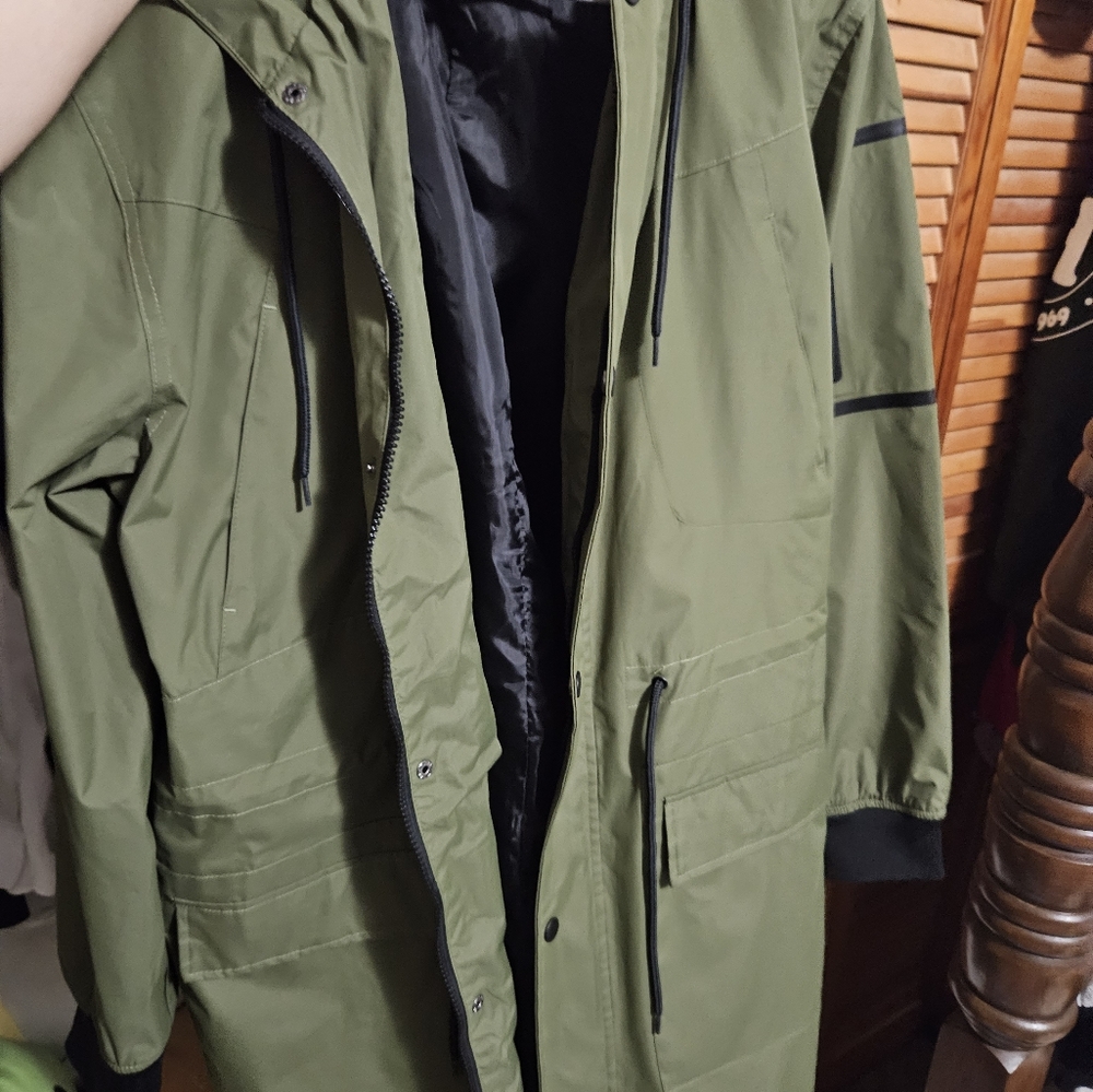 Michael Strahan mens green coat size small